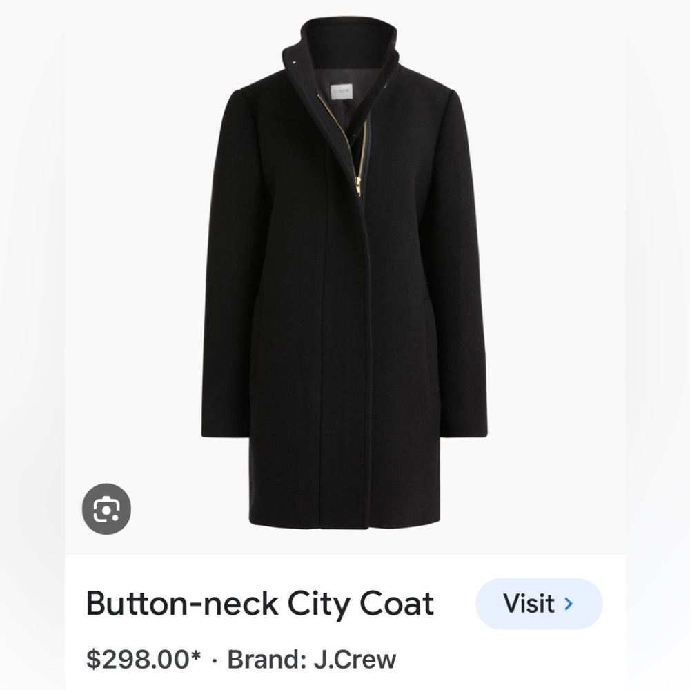 ❤️SOLD❤️J. Crew Button Neck City Coat